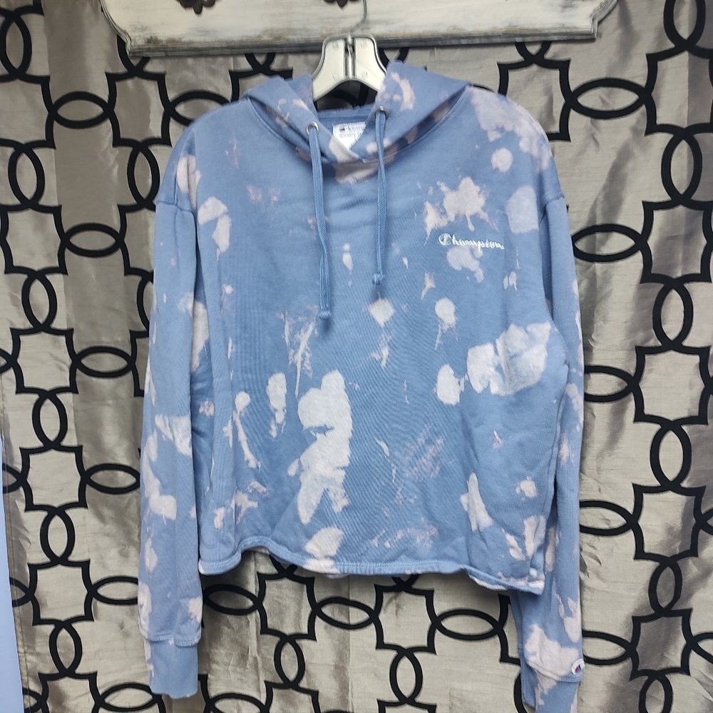 Champion Large Tie-Dye Cropped Hoodie Sweatshirt! - Picture 7 of 7